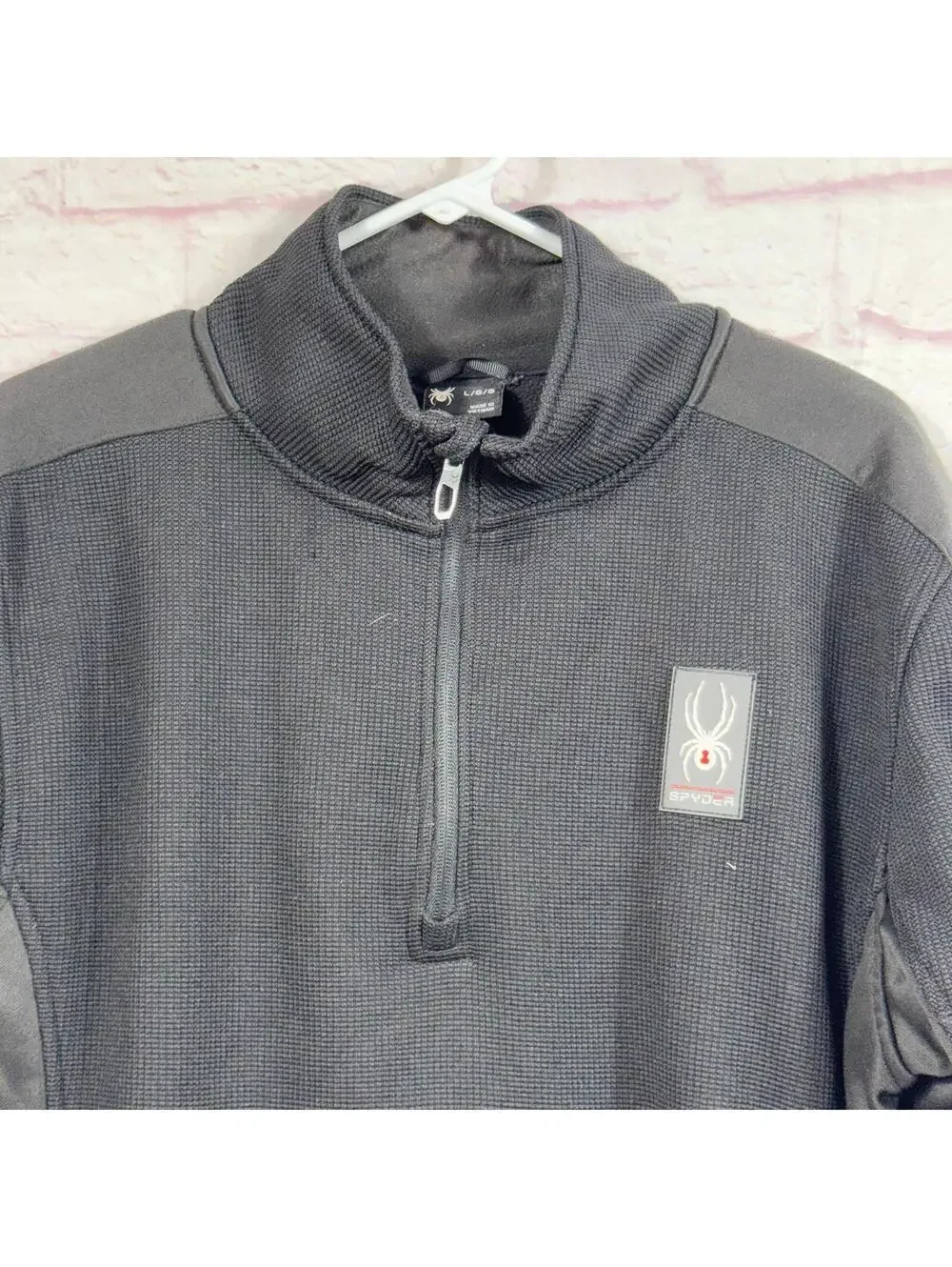 Spyder Large Black Quarter-Zip Pullover Sweater